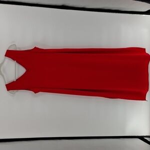 A Wild Thyme solid red maxi sleeveless slip dress size 14 slit sides